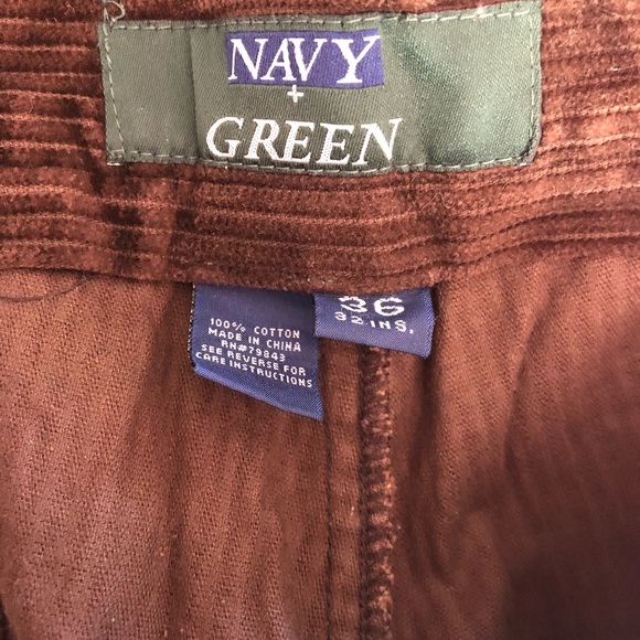 Men’s brown corduroy pants Navy & Green 36 waist, lenth 32”. - Picture 5 of 12